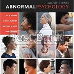 Abnormal Psychology 17th Edition Hooley Test Bank