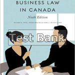 Business Law in Canada Canadian 9th Edition Yates Test Bank