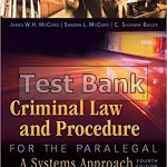 Criminal Law and Procedure for the Paralegal 4th Edition McCord Test Bank