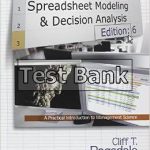 Spreadsheet Modeling and Decision Analysis 6th Edition Ragsdale Test Bank